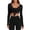 Black #14, variant on Womens Workout Tops Pilates Long Sleeve Shirts V Neck Ballet Cover Ups Tie Front Wrap Tops Gym Slim Fit Blouses 2XL