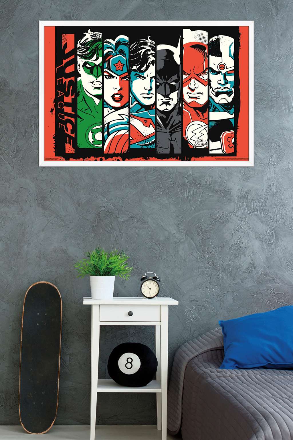 DC Comics - Justice League - Bars Wall Poster, 22.375" x 34", Framed