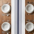 thumbnail image 6 of Blue Vertical Striped Table Runner - 108 Inch Long, Kitchen Dining Table Runner Dresser Scarves, White Minimalist Modern Farmhouse Decor for Coffee Tables Wedding Party Banquet, 6 of 8