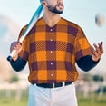 thumbnail image 4 of Fotbe Fall Buffalo Plaid Baseball Jersey Shirt for Men and Women, Casual Short Sleeves Button Down T-Shirt-3X-Large, 4 of 9