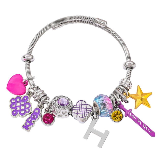 Charm Bracelets with Beads Adjustable Chain for Stuff Cosplay Costume Outfit Fan Gift