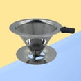 thumbnail image 1 of OULII 1Ensemble Cône de Café Réutilisable Argenté pour Préparation de Café à Goutte Lente, 1 of 5
