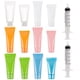 thumbnail image 1 of 24 tubos de plástico exprimibles de 5 ml/10 ml en 6 colores, frascos de muestra de maquillaje tamaño viaje con 4 embudos y 2 jeringas de 5 ml., 1 of 9