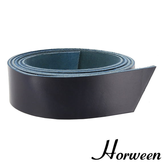 Horween Cavalier Leather Strap, Ink Blue, 55" to 60" Long, Multiple Weights