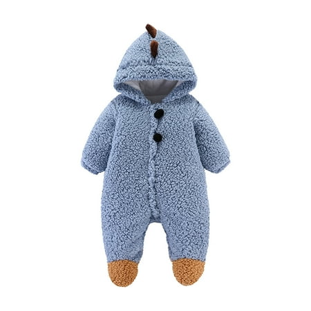

Zlekejiko Toddler Baby Girls Jumpsuit Buttons Coat Romper Fuzzy Boys Cartoon Hooded Girls Coat&jacket