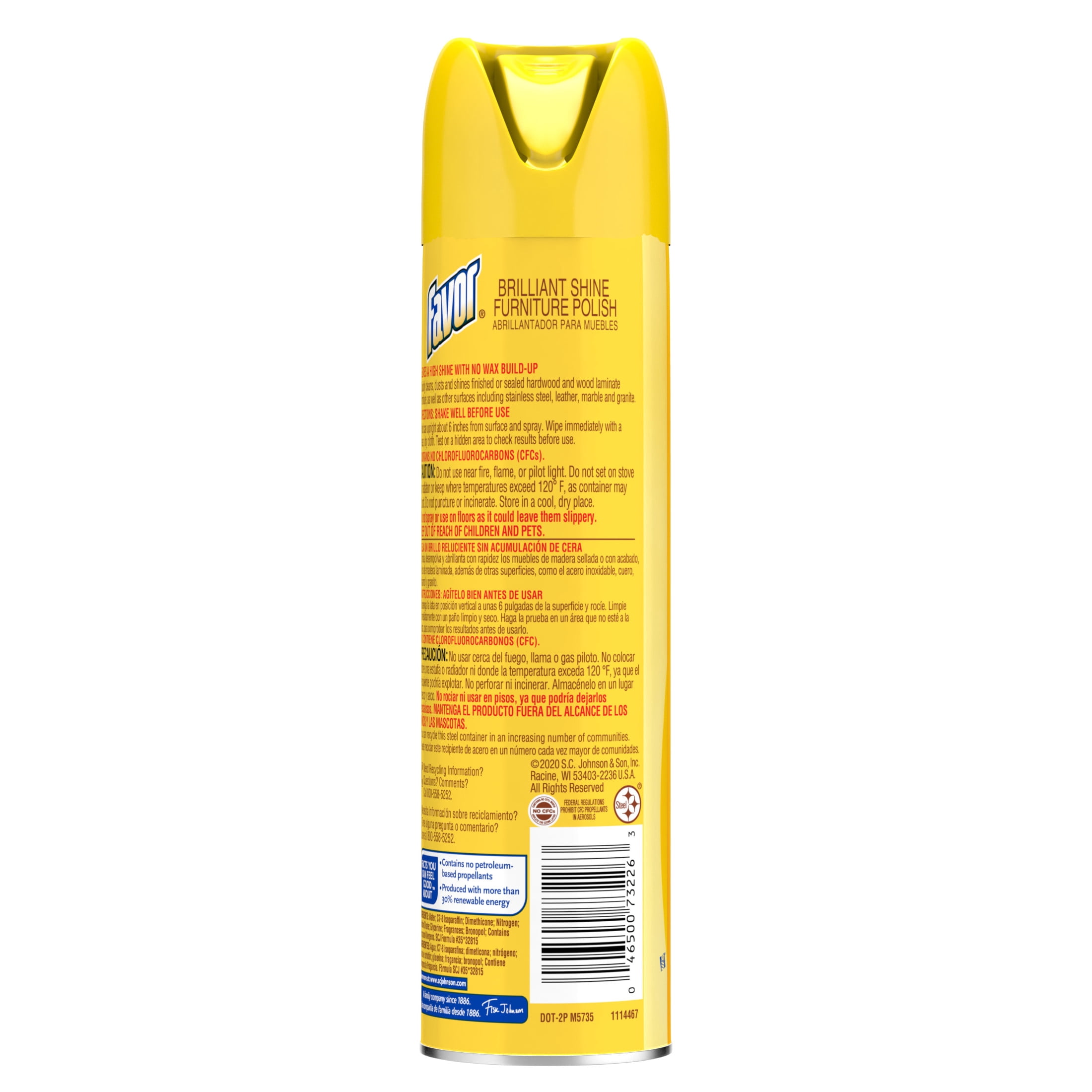 (6 pack) Favor Brilliant Shine Furniture Polish, Fresh Lemon Scent, 9.7 fl oz