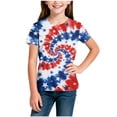 thumbnail image 2 of ITSAME 4th of July Girls T-Shirts, Crewneck Short Sleeve Independence Day Kids Patriotic Graphic Tee Navy Size 3-4T, 2 of 6