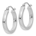 thumbnail image 2 of Real 14kt White Gold 2x3mm Rectangle Tube Hoop; for Adults and Teens; for Women and Men, 2 of 3
