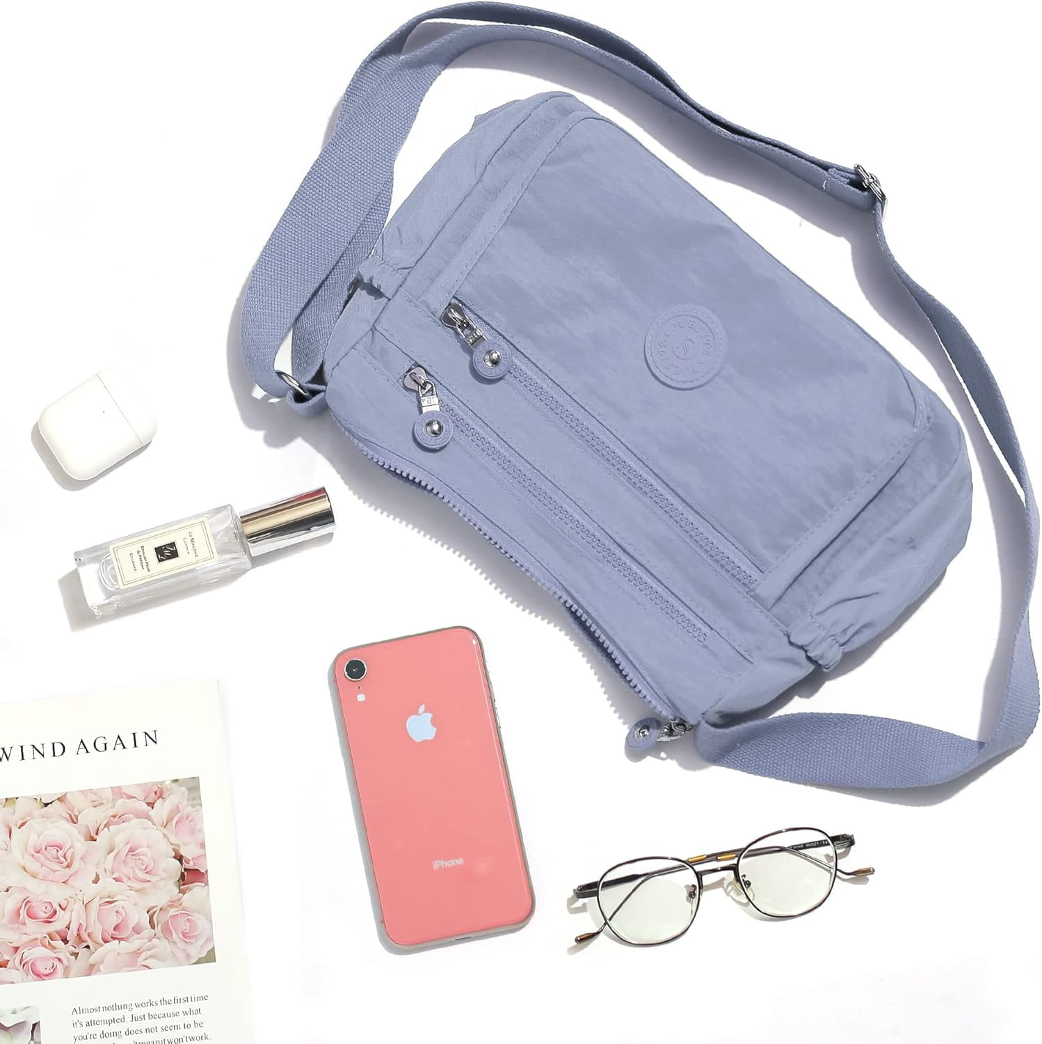 Crossbody Bags for Women Waterproof Tote Bag Casual Nylon Purse Handbag RFID Lightweight Messenger Bag