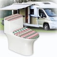 thumbnail image 6 of HELLHERO Christmas Stripe Design Toilet Dust Cover Set & Toilet Lid Covers with Adjustable Polyester Fabric for Elastic Installation, Washable, 6 of 8