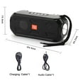 thumbnail image 4 of TG280 Solar Charging Wireless Stereo Speaker With Flashlight Outdoor TWS Bass Music Box Bluetooth-compatible Speaker TF FM Radio, 4 of 5