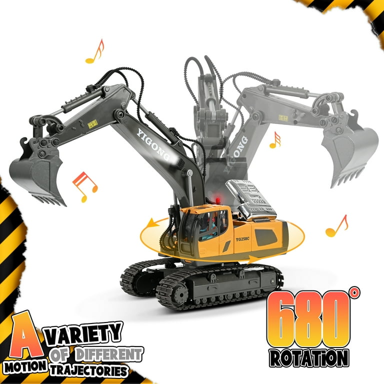 Remote Control Excavator,11 Channel RC Excavator Toys, Rechargeable Construction Vehicle Toys with Lights Sounds,Gifts for Kids 3-12 Years Old Remote Control Excavator,11 Channel RC Excavator Toys, Rechargeable Construction Vehicle Toys with Lights Sounds,Gifts for Kids 3-12 Years Old