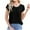 Black, variant on Uaswgudfs Women's 2025 Summer Eyelet Tops Casual Pleated Petal Short Sleeve T-Shirt Going Out Dressy Blouse