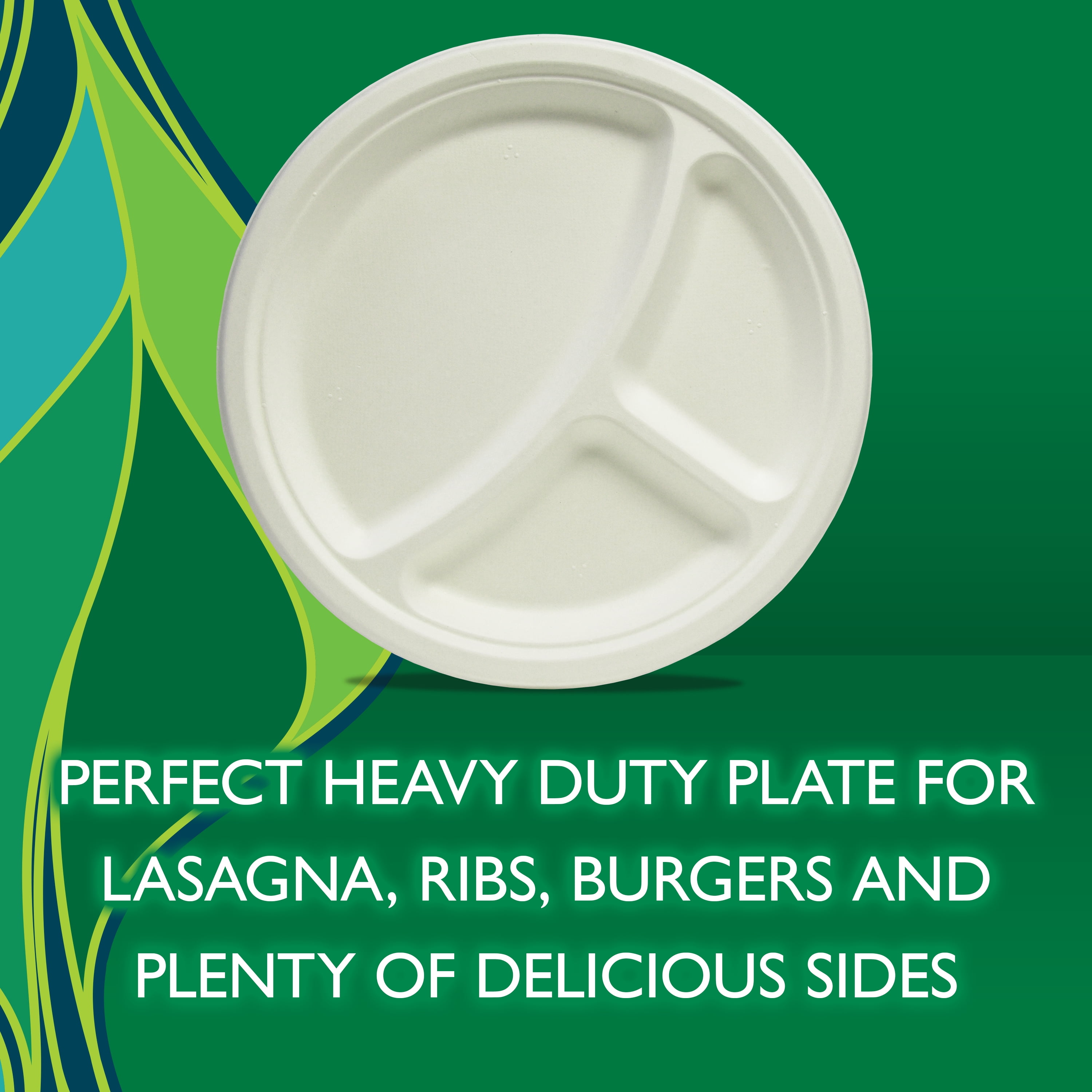  Hefty D71016pk Super Strong Paper Dinnerware, 10 1/8-Inch Plate,  Bagasse, 16/Pack (D710160cbt) : Health & Household