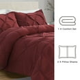 thumbnail image 7 of Bourina 3-Piece King Comforter Set, Burgundy, 102” x 90”, Wrinkle-Resistant Microfiber, Lightweight and All-Season Bedding, 7 of 7