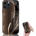thumbnail image 1 of Curranet Dazzle Color Flow Case for iPhone, Gradient Lines HD Full Coverage Anti-Fall Simple Case for iPhone 12 13 14 15 16 Pro Max (Brown,for iPhone 15 Plus), 1 of 5