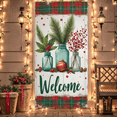 thumbnail image 2 of Festive Design Welcome Banner Decorative Seasonal Green Red Christmas Elements for Front Porch Holiday Decoration Indoor Outdoor, 2 of 9