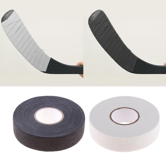 2 adhesiva para palo de hockey, vendaje autoadhesivo, envoltura de 1 x 25 yardas, agarre de de bádminton de blanc shamjiam Cinta de palo de hockey sobre hielo