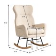 thumbnail image 3 of Small Rocking Chairs for Small Spaces, Beige Compact Rocker with Ergonomic High Backrest & Soft Cushion, Easy 5-Min One-Person Assembly,Space Saving, for Living Room, Bedroom, for Adults & Teens, 3 of 8