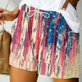 thumbnail image 2 of IROINNID Discount Shorts for Women Summer Independence Day Printed Multi Pocket Lace Up Shorts Pants,Orange, 2 of 6