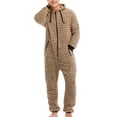thumbnail image 1 of Pijama de camuflaje de terciopelo de doble cara con capucha informal para hombre, traje unido con cremallera Pompotops  oipoqjl29324, 1 of 7