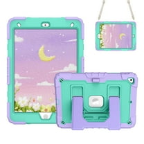 VENINGO Case for iPad 9th Gen with Foldable Kickstand Pen Holder and Shoulder Strap,Compatible with iPad 8th/ 7th Gen, 10.2" Silicone Pc Shockproof Rugged Hybrid Bumper Protective Cover