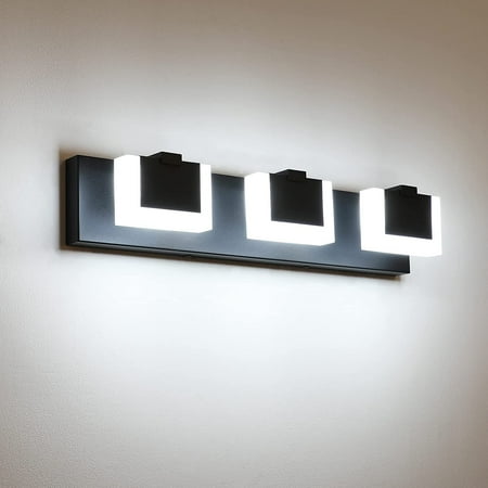 

Vanity Lights 18W LED Bathroom 3 Lighting Fixtures IP44 22Inch Above Mirror Light 6000K Modern Bath Wall Light Indoor Wall Lamp Black Matt Wall Sconce