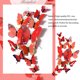 thumbnail image 4 of Advancent 12 unids/set 3D mariposa pared pegatina sala de estar dormitorio adhesivo 3D papel de pared PVC calcomanía decoración del hogar Decoración del hogar gran rojo Advancent HA002018-01, 4 of 6