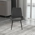 thumbnail image 3 of LovingAHome Modern Chairs Set of 2 with Black Metal Legs, Faux Leather Upholstered Dining Chairs,Black, 3 of 8
