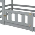 thumbnail image 3 of Bellemave House Bunk Bed with Fence and Door, Wood Low Twin Over Twin Bunk Beds Frame with Roof, Floor Bunk Loft Bed for Bedroom (Gray), 3 of 8