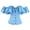 Blue, variant on Women's Lace Waist Shaping Bodice Ruched Shoulder Strapless Design for Party and formal Wear