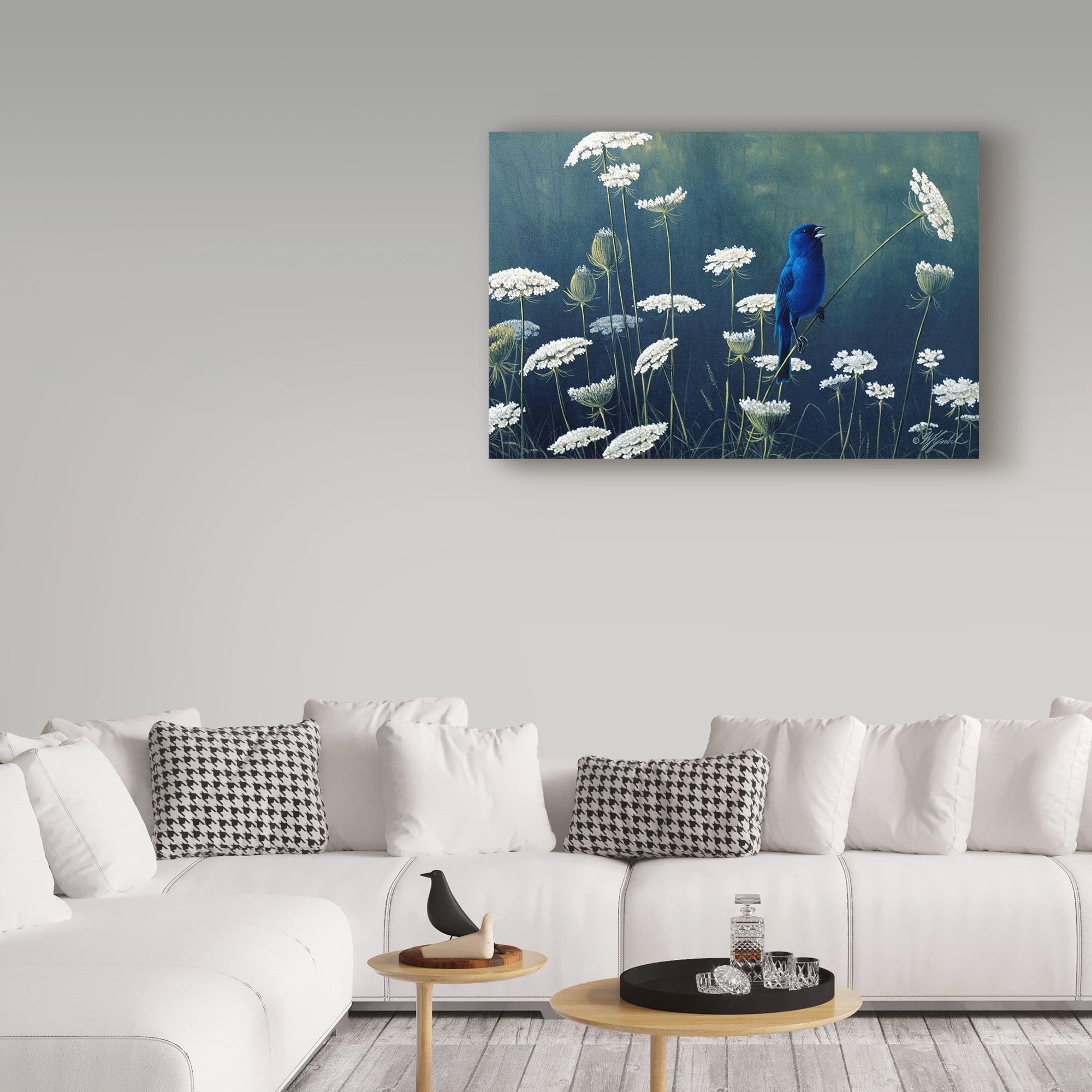 Trademark Fine Art 'Indigo And Lace Indigo Bunting' Canvas Art by Wilhelm Goebel