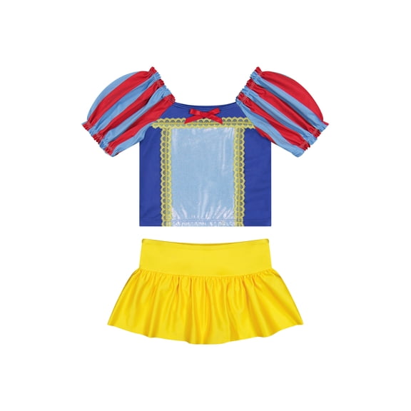 Character Toddler Girl Puff- Sleeve Tankini and Skirt Swimsuit, Sizes 12M- 5T