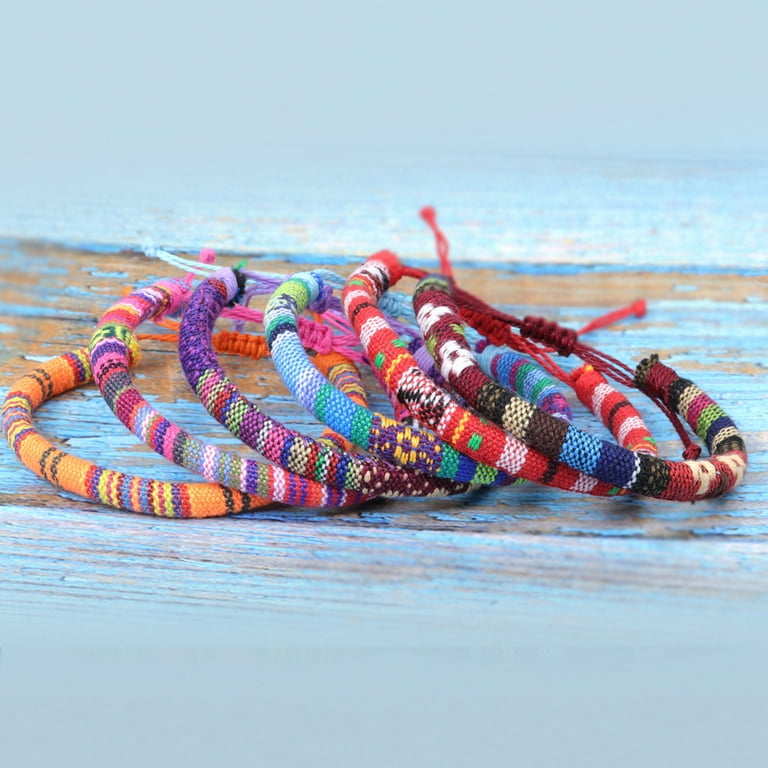 Handmade Macrame Alphabet Beads Strand Bracelet Elastic For Children Cuff  Bangle
