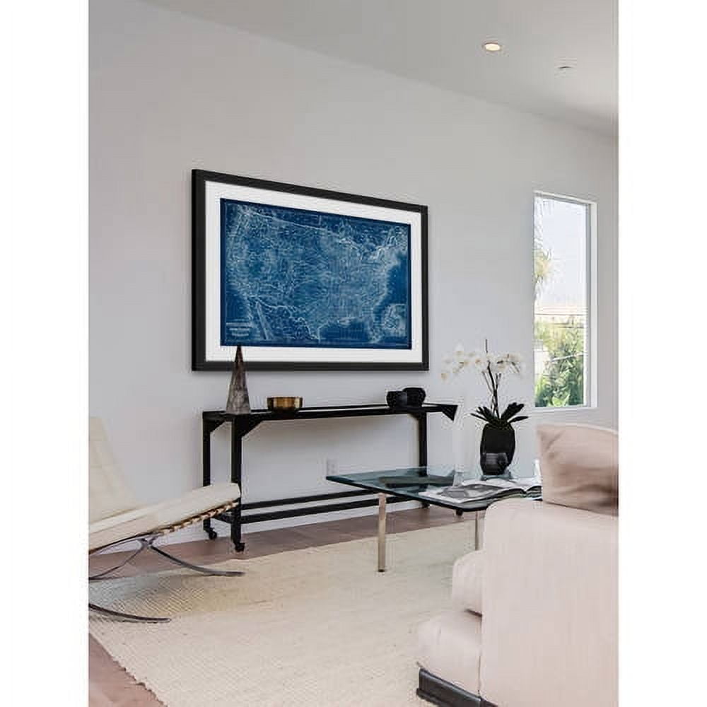 "US Map Blueprint" Framed Painting Print