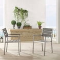 thumbnail image 4 of Modway Shore Outdoor Patio Aluminum Dining Armchair Set of 2 in Silver Gray, 4 of 4