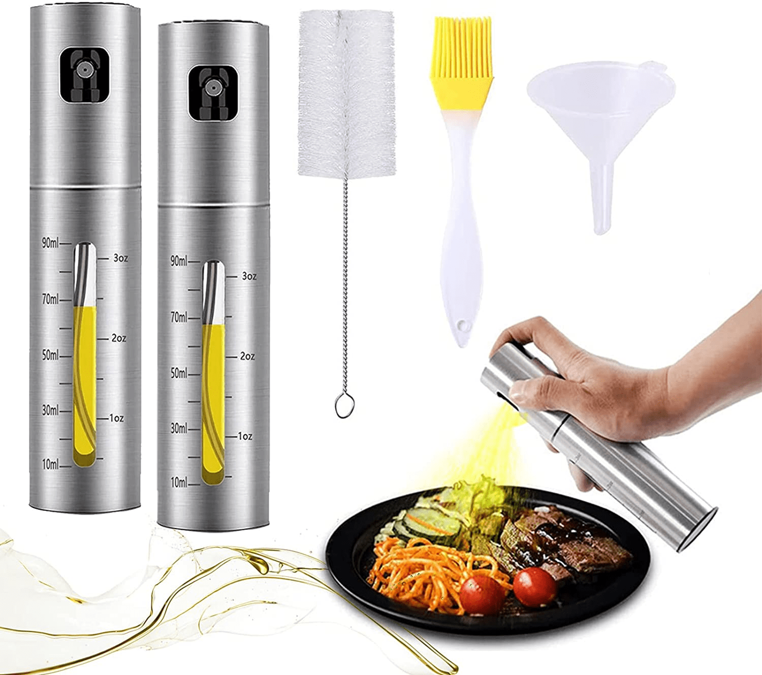 Oil Sprayer for Cooking,Olive Oil Bottle Dispenser for Kitchen Stainless Steel Oil Dispenser