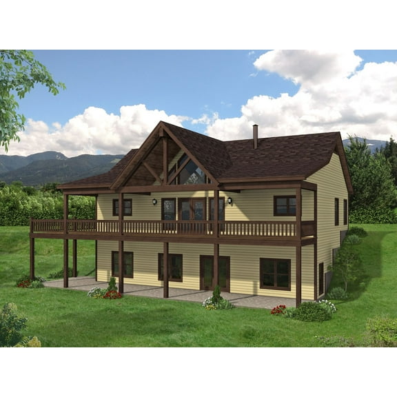763-15008: Traditional Country 2 Bed, 2 Bath Luxury Home Plan, 1500 Sq Ft: Full Blueprints with License to Build by Home Plan Marketplace - Lesuto