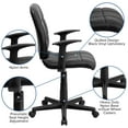 thumbnail image 6 of Flash Furniture Mid-Back Black Quilted Vinyl Swivel Task Office Chair with Arms, 6 of 13