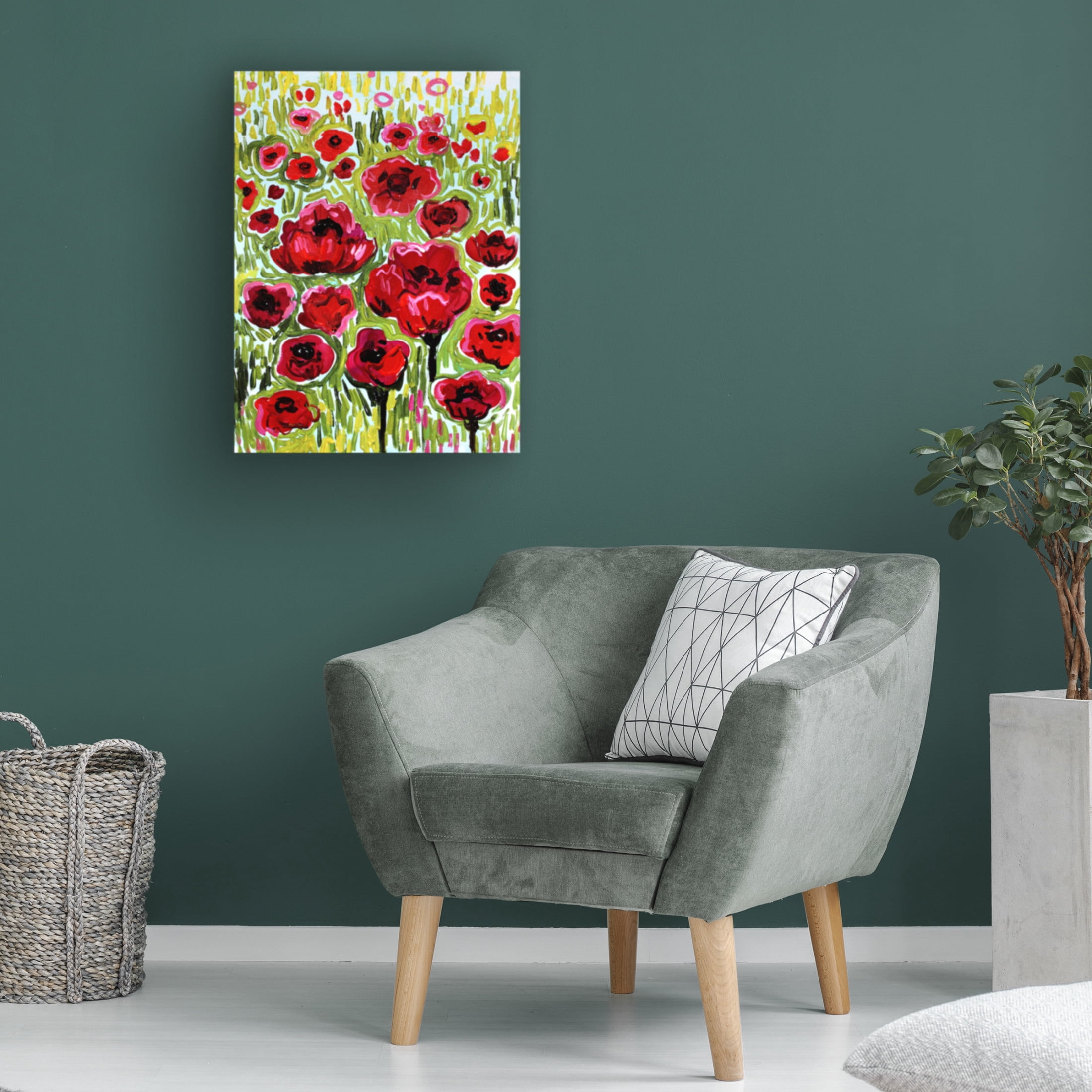 Canvas Wall Art - Natasha Wescoat 'Poppy Dream' Wall Art for Living Room, Bedroom, or Office Décor by Trademark Fine Art - 35 x 47 Inches