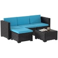 thumbnail image 1 of Outsunny Sectionnel d'Extérieur de Patio 5 Pcs avec Coussin, Turquoise, 1 of 10