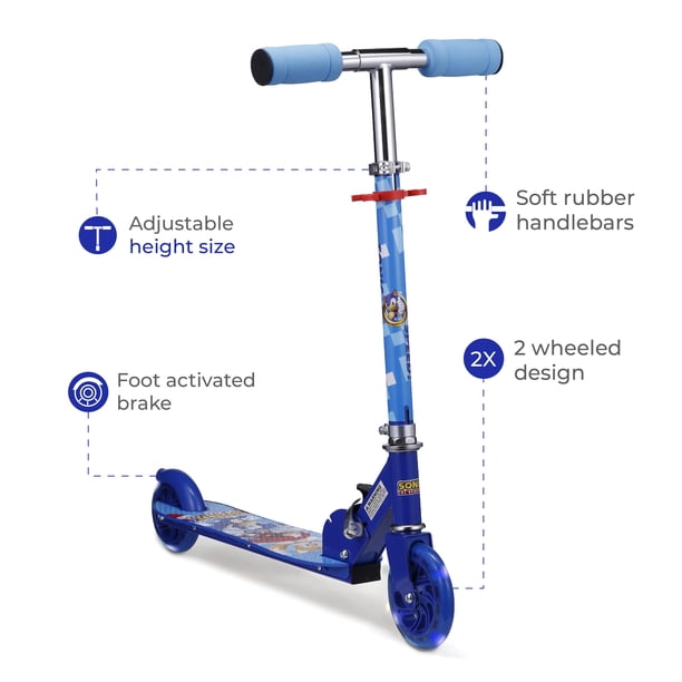 Sonic Kids Foldable Scooter with Light-up Wheels for Preschool