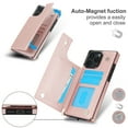 thumbnail image 4 of CoverTrend Wallet Case for iPhone 16 Pro, Crossbody Shoulder Strap RFID Blocking Card Holder Magnetic Flip Folio Purse, Shockproof Leather Strap Case for iPhone 16 Pro, Pink, 4 of 6