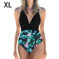 thumbnail image 2 of Naiovety Traje de baño de mujer Traje de baño de moda Traje de baño de moda Verde + Flor blanca S Deportes acuáticos Flor negra + verde SG Naiovety OD021064-19, 2 of 5