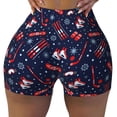thumbnail image 2 of Balery Winter Sports Fun Pattern Pantalones cortos de entrenamiento estampados para mujer, sin costuras, ajustados, para gimnasio, yoga, correr, deportes, ejercicio activo, fitness.-XX-Large, 2 of 8