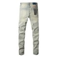 thumbnail image 2 of New Ksubi Men's Jeans 2025 Casual Comfort Holes Fashionable Straight Skinny Slim Fit Jeans, 2 of 10