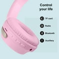 thumbnail image 5 of Bluetooth Headphones Over Ear,Hi-Fi Stereo Sound Stretchable Wireless Bluetooth 5.3 Headset Memory-Protein Earmuffs Over-Ear and On-Ear Bluetooth Headphones Noise Cancelling,Pink, 5 of 6