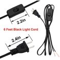 thumbnail image 4 of 2-Piece 6 Feet Black Light Cord, Lamp Power Cord with On/Off Switch Button and Plug, There  Only One Plug and Need to Be Wired,Stripped End Can Be Used for Wiring DX-2P$$Tools & Hardware Other, 4 of 8