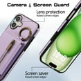 thumbnail image 2 of for iPhone 16 Wallet Case with Card Holders for Women Girls, Crossbody Strap Zipper PU Leather Case with Finger Ring Protective Kickstand Designed for iPhone 16, Purple, 2 of 10