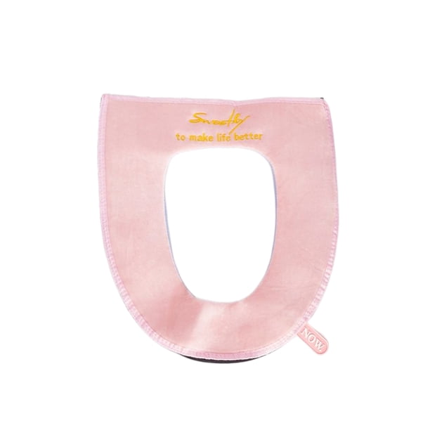 Cateissary Almohadilla para asiento de inodoro, repuesto lavable, con cremallera, para invierno y otoño, cubierta Universal para inodoro de Suministros de limpieza para el hogar Rosa